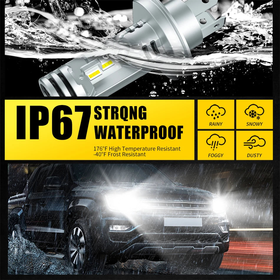 AILEO 2x H4 Led Lights High Quality 30000Lm 250W High Low Be