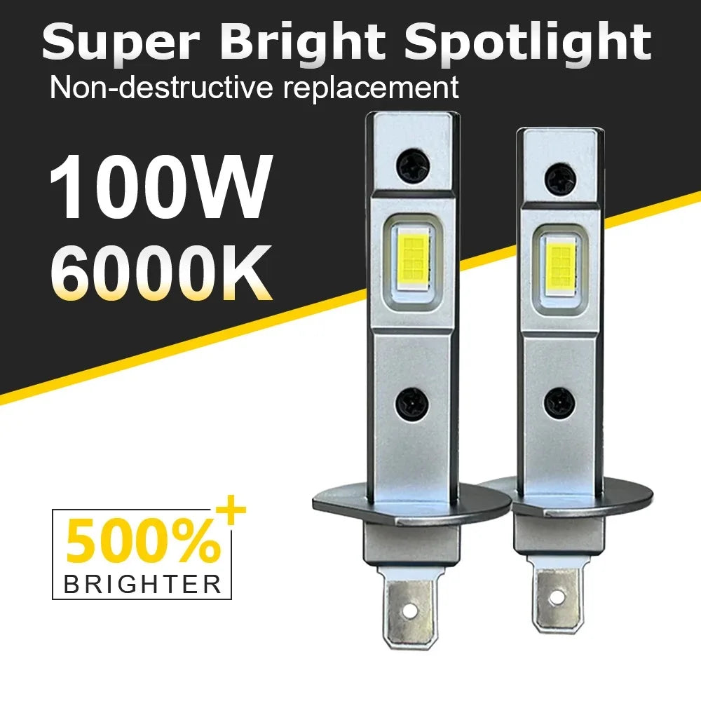 2Pcs 30000LM LED Headlights 6000K 100W 16PCS 7585 CSP 500% B