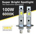 2Pcs 30000LM LED Headlights 6000K 100W 16PCS 7585 CSP 500% B