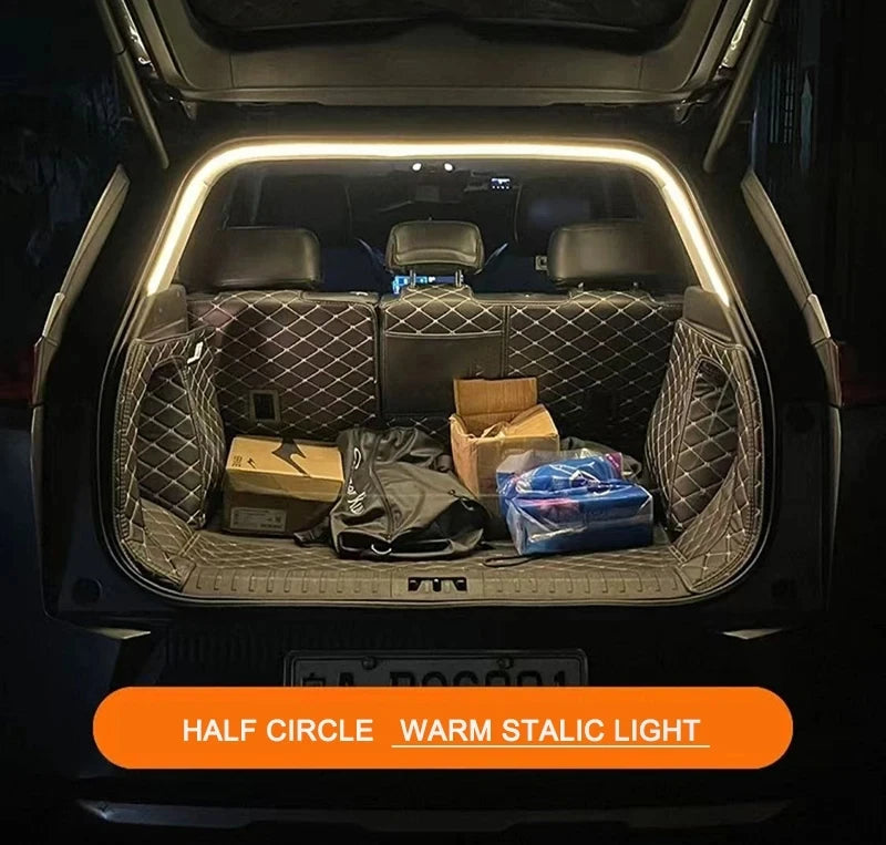 For MG ZS HYBRID+ 2025 2026 Car Boot Luminous Trunk LED Light Strips Waterproof Flexsible Car Accessory