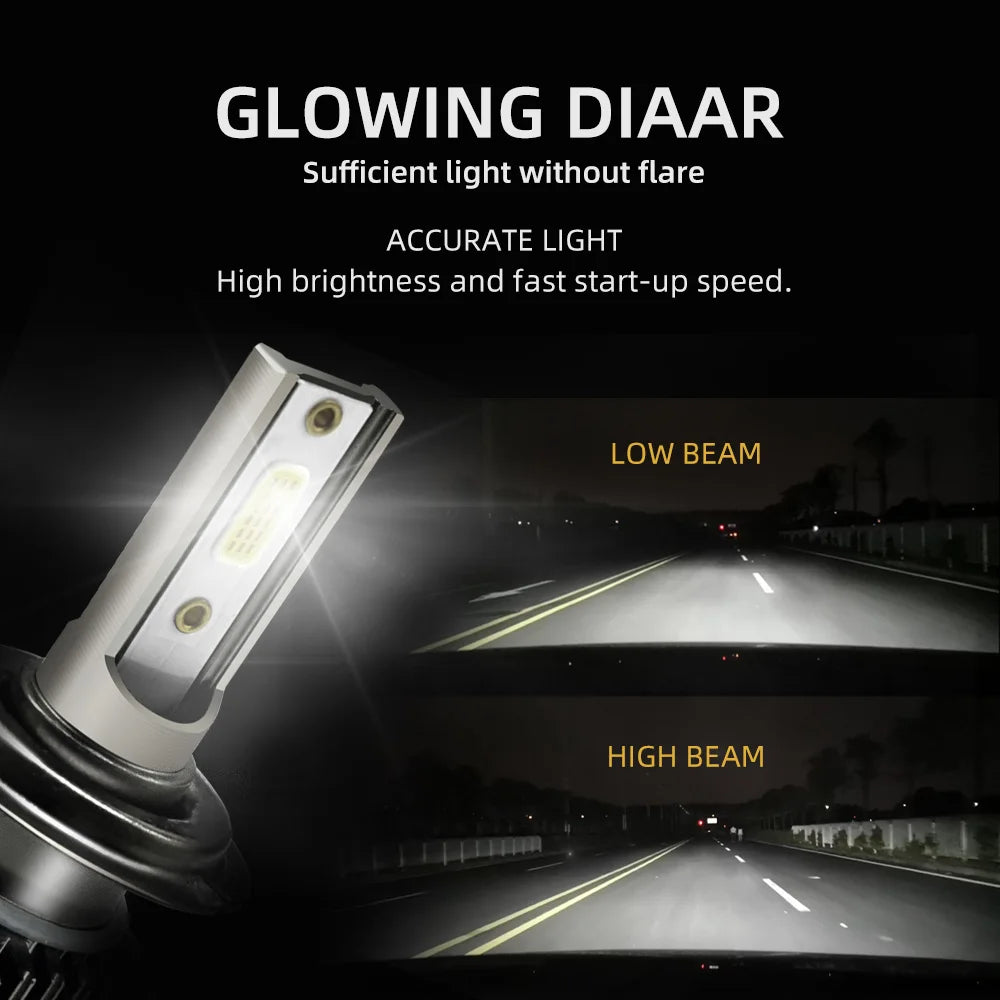 30000LM H8 H11 LED Headlight Bulb H7 H9 9005 HB3 9006 HB4 90