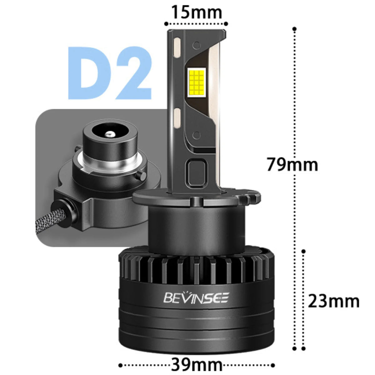 BEVINSEE 80W 8000LM Super Bright LED Car Lights CANBUS D1S D1R D3S D3R D2S D5S Replace HID Xenon LED Headlight Bulbs 6000K 12V