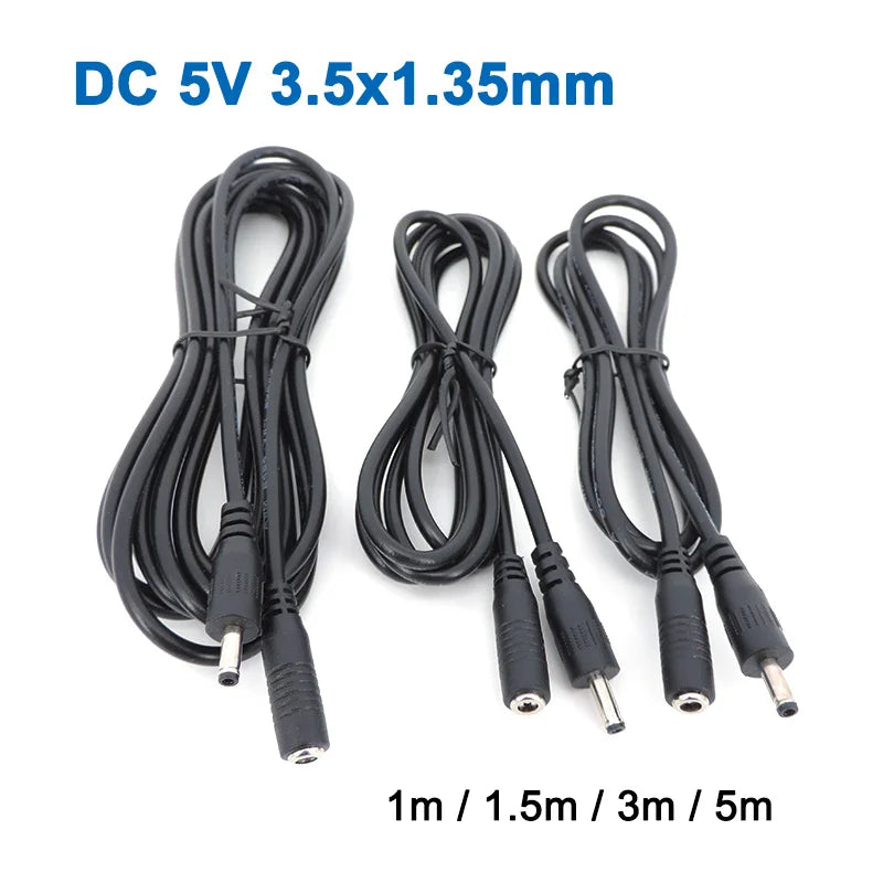 DC Female to Male Extension Cord 5V 2A 3.5x1.35mm / 12V 5A 5