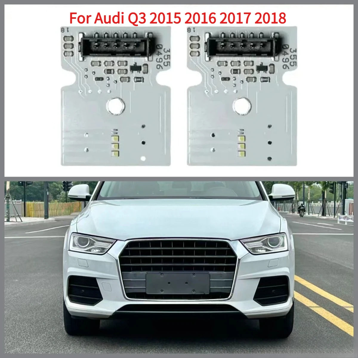 Angel Eyes DRL LED Boards Chips Daytime Running Light Replacement Parts For Audi Q3 2015-2018