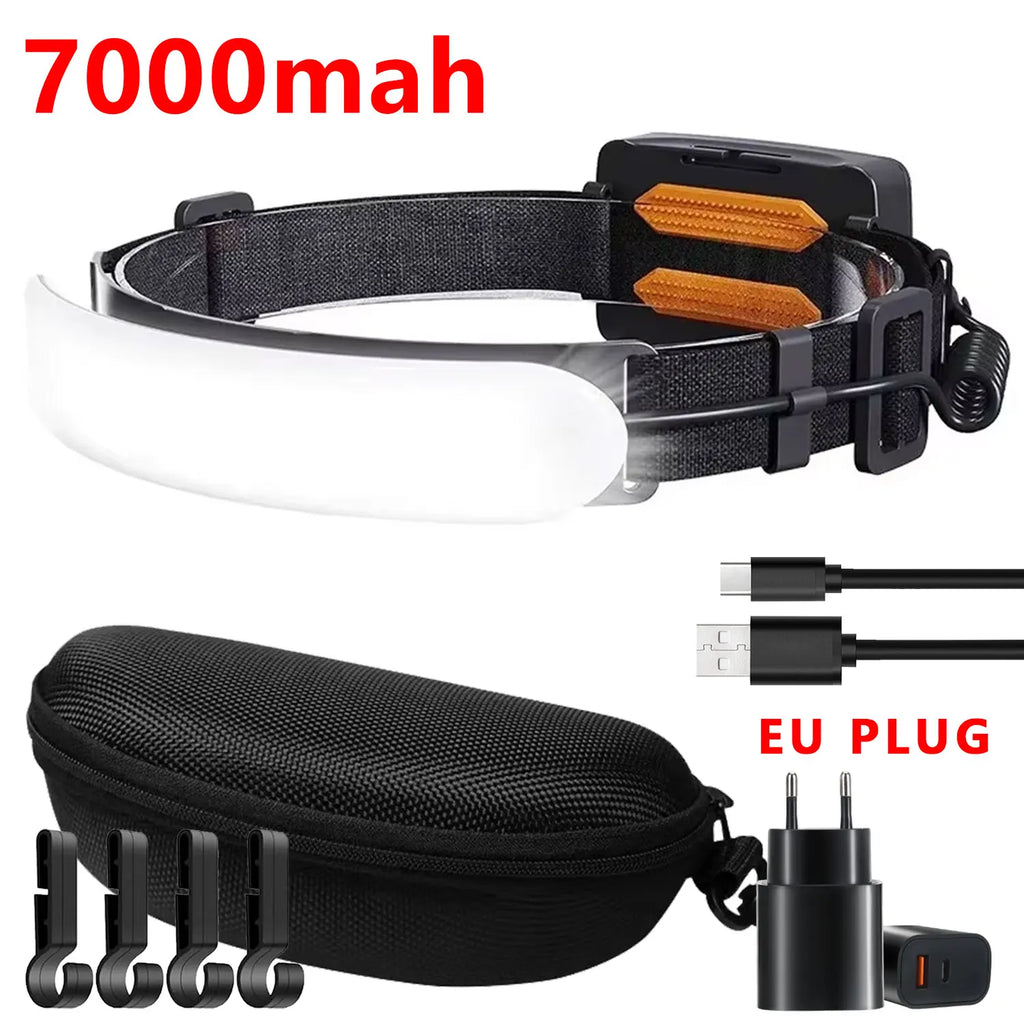 Headlamp Rechargeable 230 Wide Beam Head Lamp LED Adults Camping Gear Waterproof Head Light Flashlight For Repairing Fishing