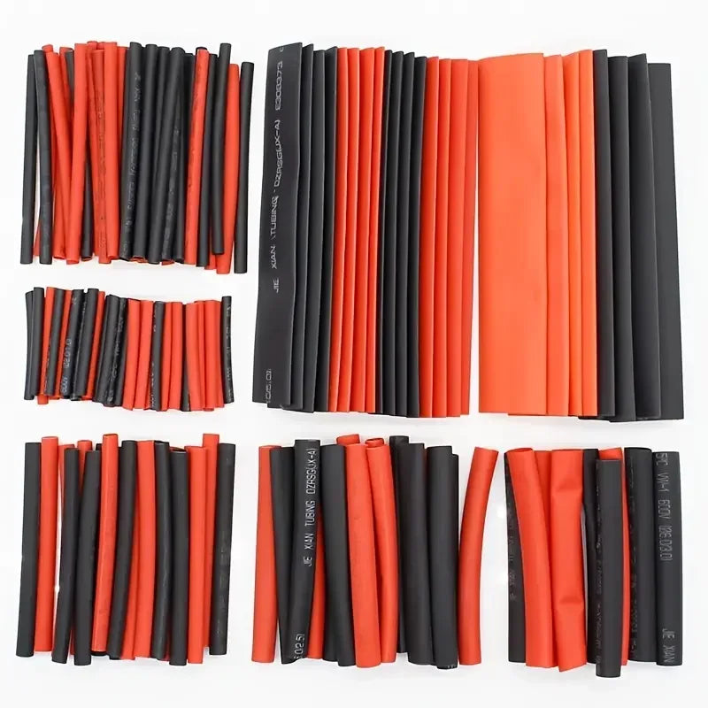 127PCS Heat Shrink Tubing Set for Car Cables - Black & Red 2