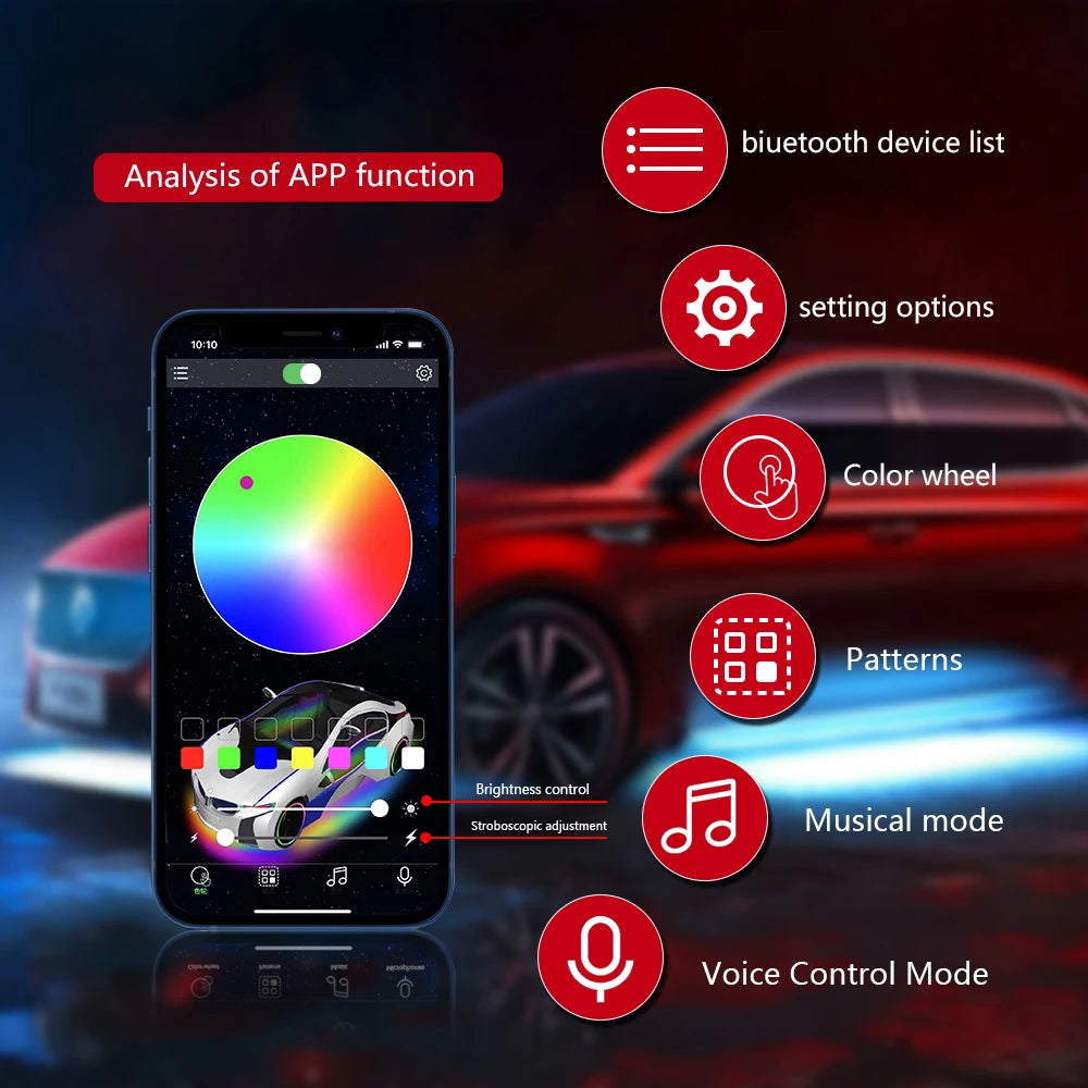 RGB LED Ambient Light Remote APP Control Waterproof Super Br