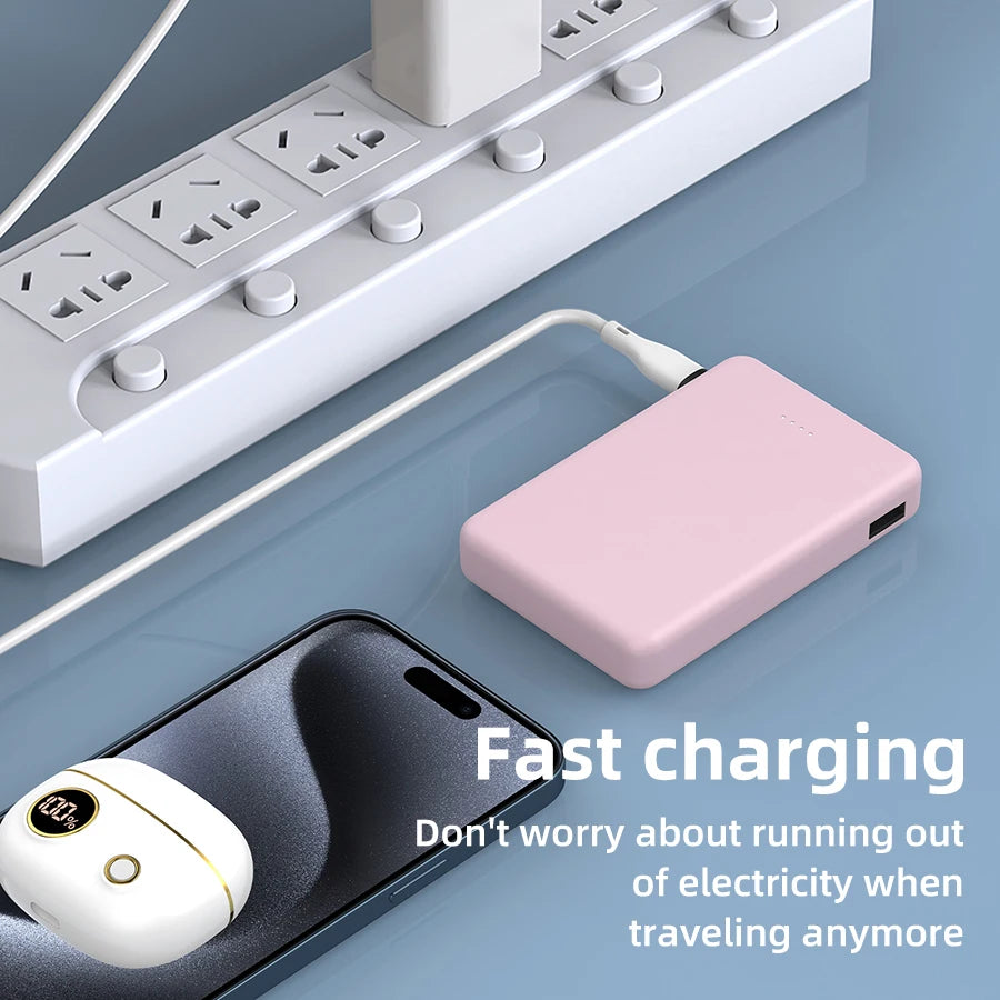 Mini 5000mAh Portable Power Bank With Built-in LED Digital D