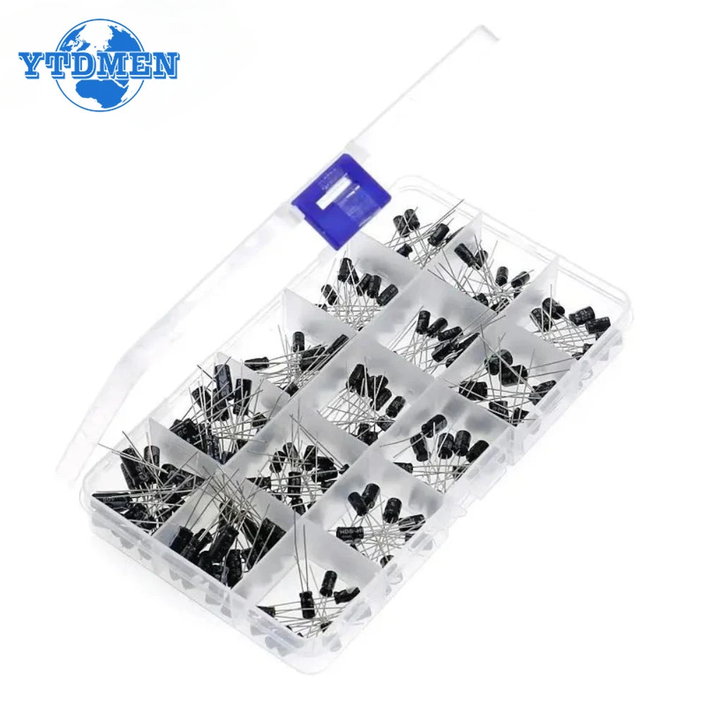 200PCS 10V 16V 25V 50V Aluminum Electrolytic Capacitor Assor