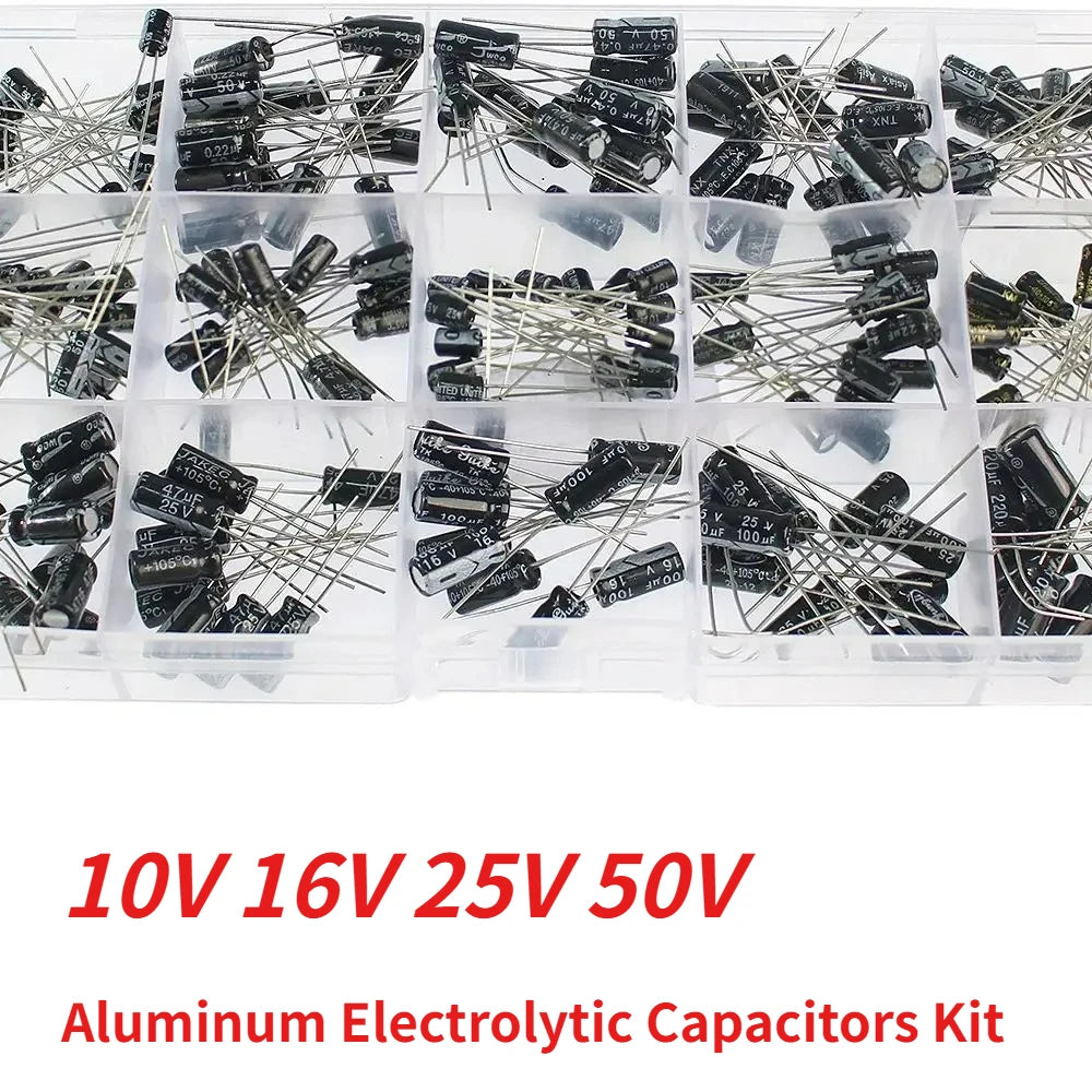 200PCS 10V 16V 25V 50V Aluminum Electrolytic Capacitor Assor