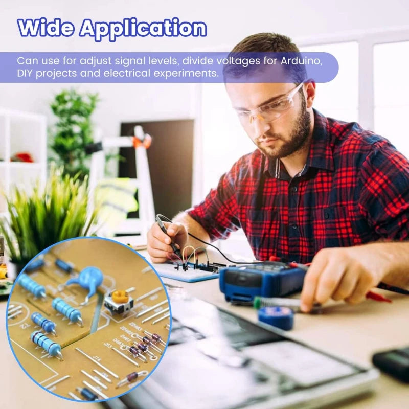 2600Pcs 130 Values Resistor Kit 1/4W Metal Film 1% 0.25W Ele