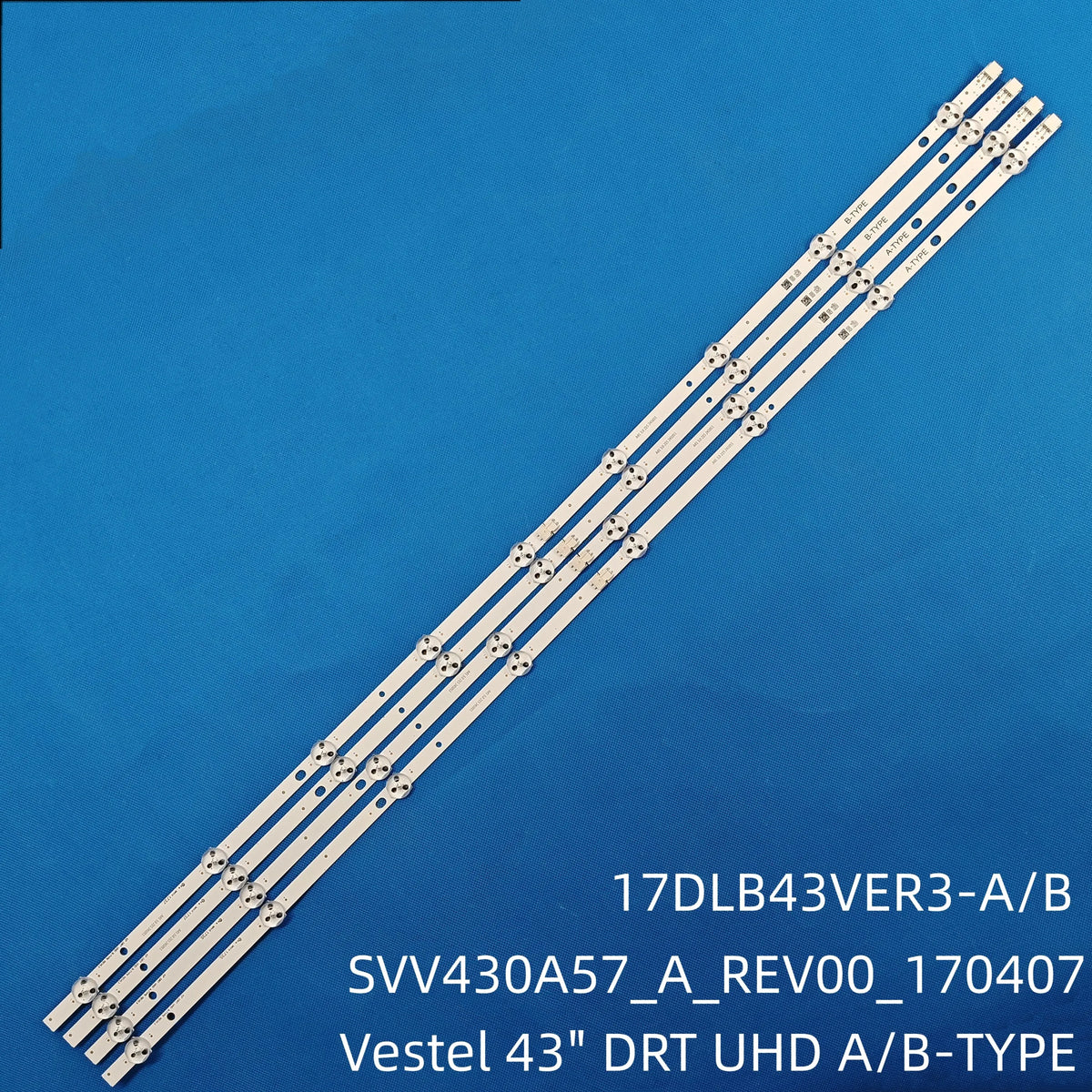 LED Strip for Vestel 43" DRT UHD A/B-TYPE 17DLB43VER3-A/B SVV430A57_A_REV00_170407 Hitachi 43HK6000
