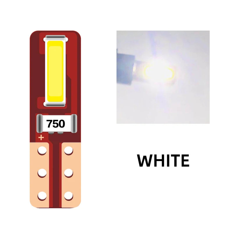 10/20/50 PCS T5 LED W3W W1.2W Led Bulb Car Interior Dashboard Warming Light CSP 2 SMD Auto Side Wedge Indicator Instrument Lamp