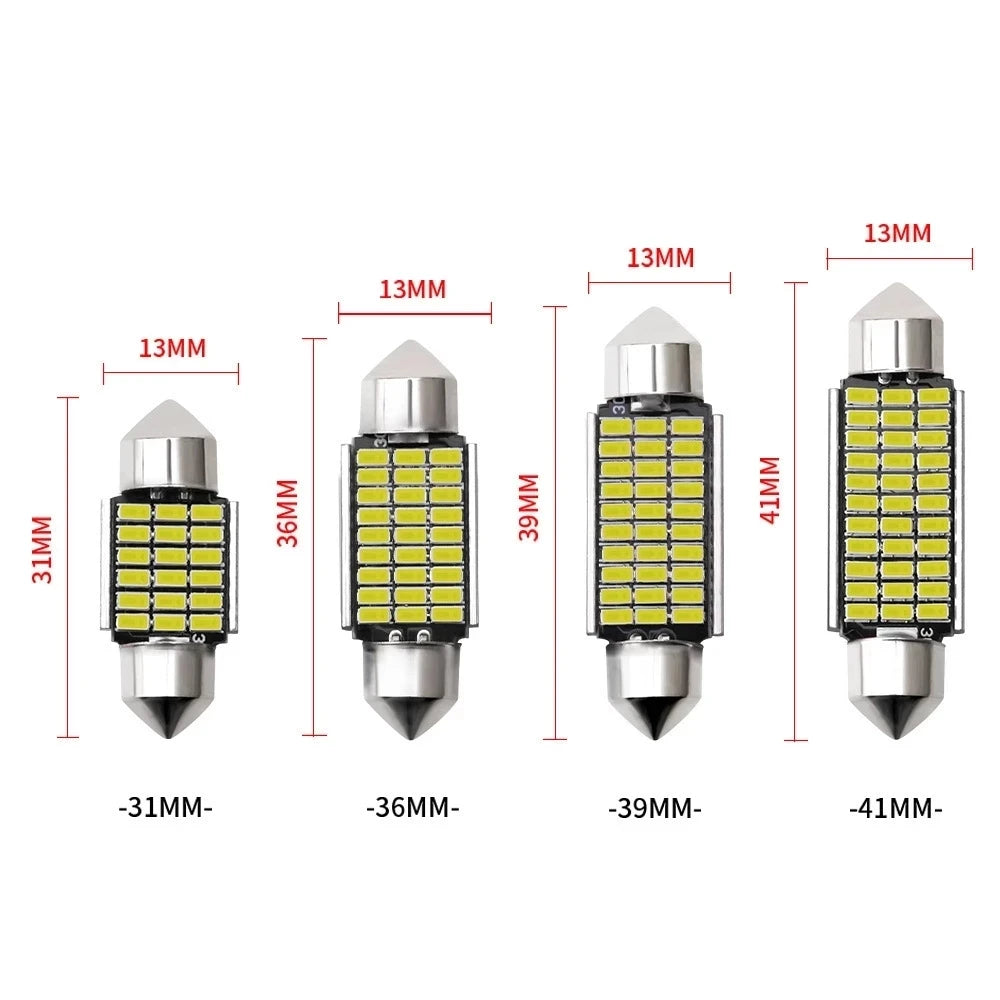 2PCS C5W LED CANBUS 31mm 36mm 39mm 42mm C10W LED Bulb 4014 C