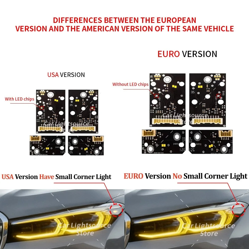 Angel Eye LED DRL Boards For BMW 7 Series G11 G12 LCI 730i 740i Laser Headlight Daytime Running Light Module