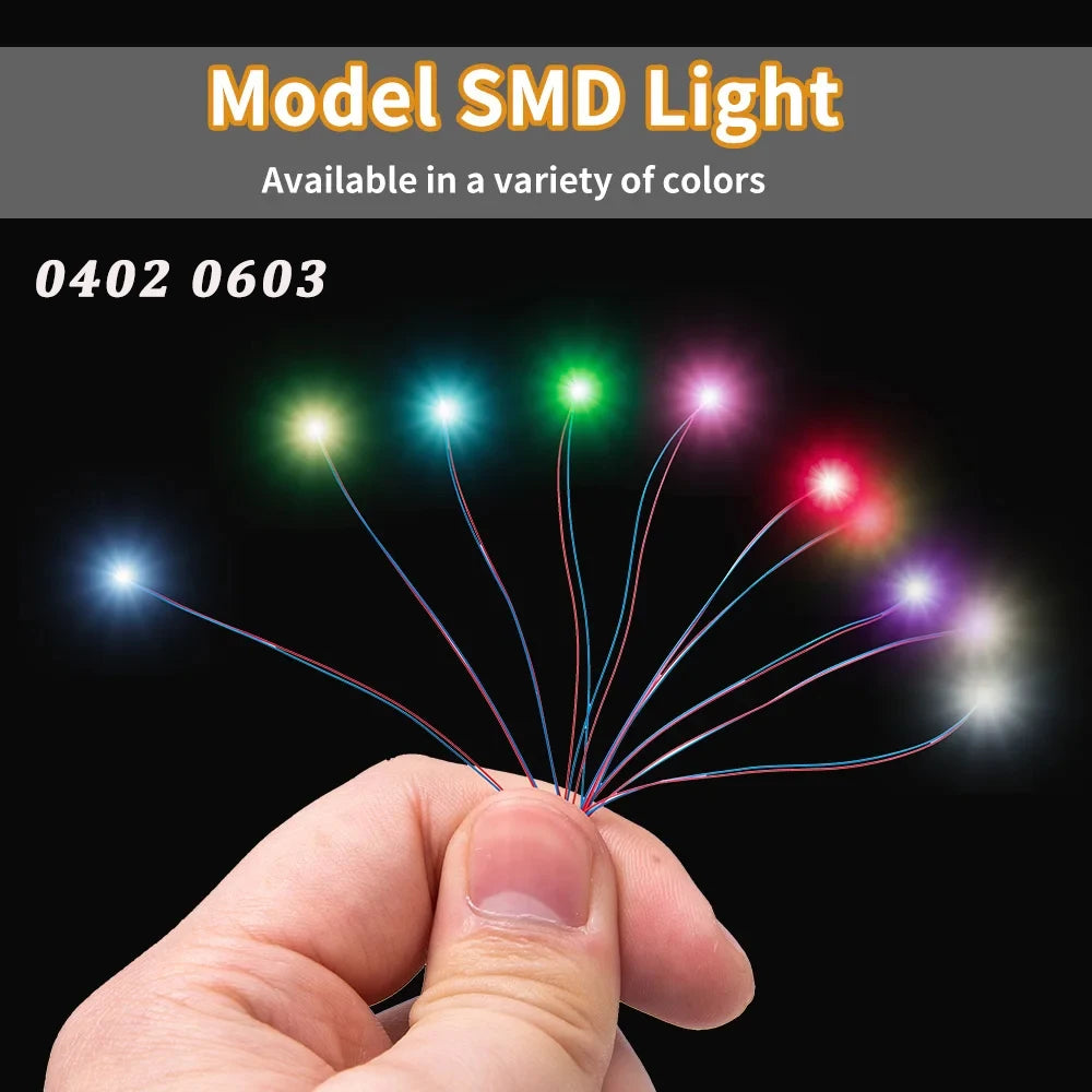 5PCS 3V LED 0402 0603 SMD Lamp Wired Chip 30cm Model Toys Ra
