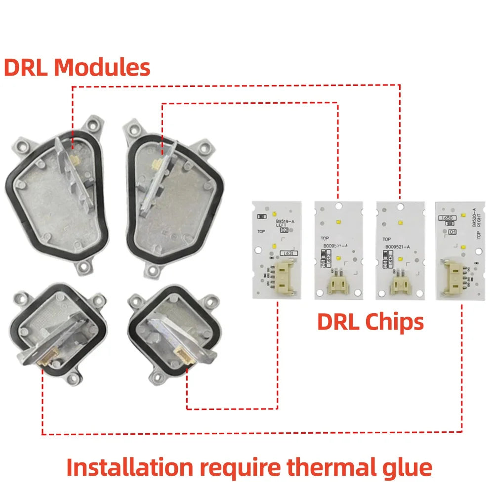 Angel Eyes DRL Board 63117428792 For BMW X1 F48 2017-2019 LED Headlight Blue Red Daytime Running Light Module