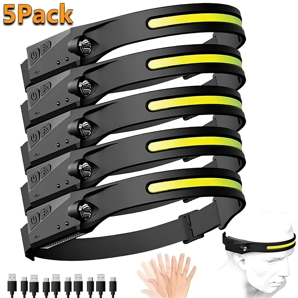 Sensor Headlamp LED Head Flashlight Rechargeable Headlight H