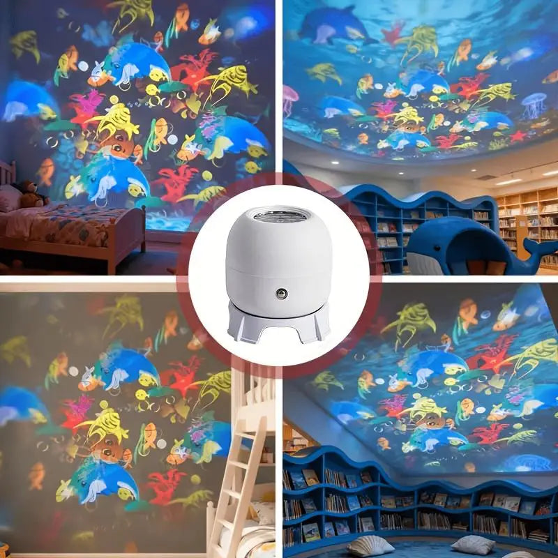 LED Ocean Projector Light 360 Rotating USB Powered Ambient L