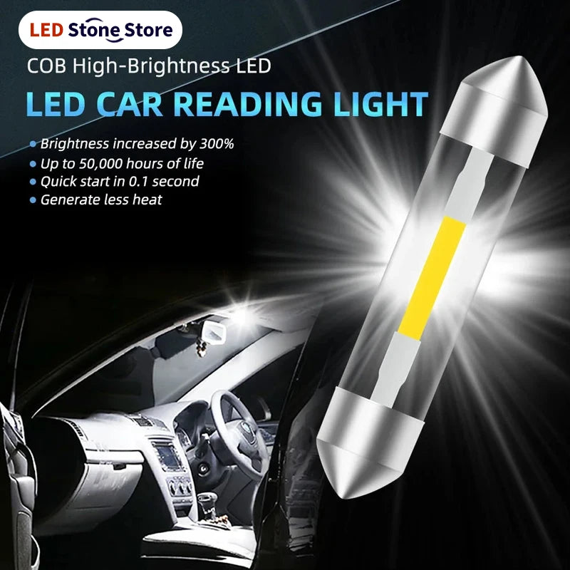2PCS Interior Car Light Festoon 31mm 36mm 39mm 41mm C10W C5W