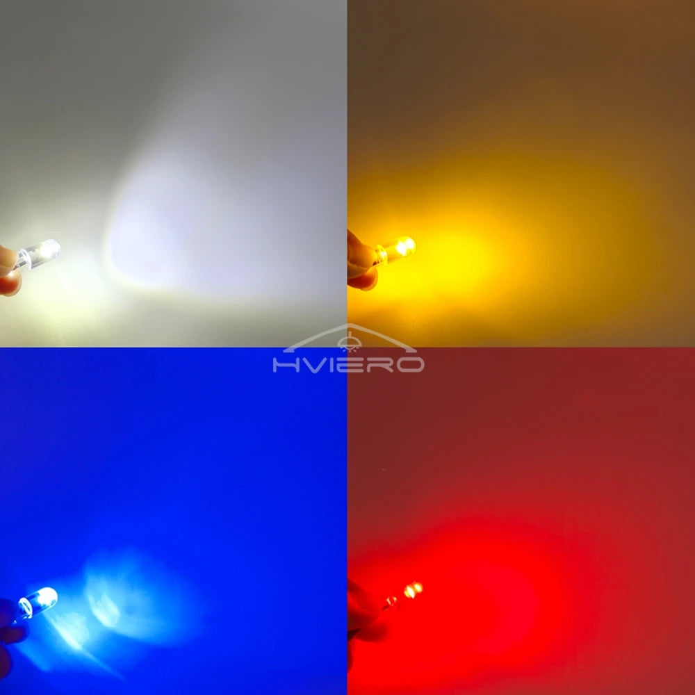 10Pcs Glass Wedge License Plate Lamp Cob LED Car Bulbs T10 W