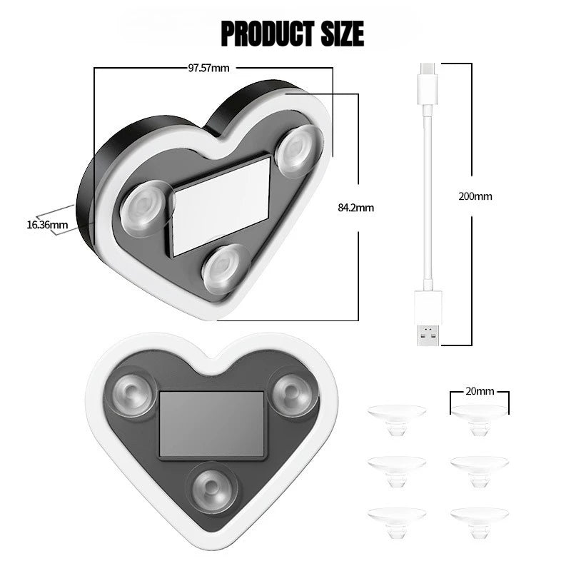 1Pc Universal Solar Car LED Window Decoration Heart Neon Lig