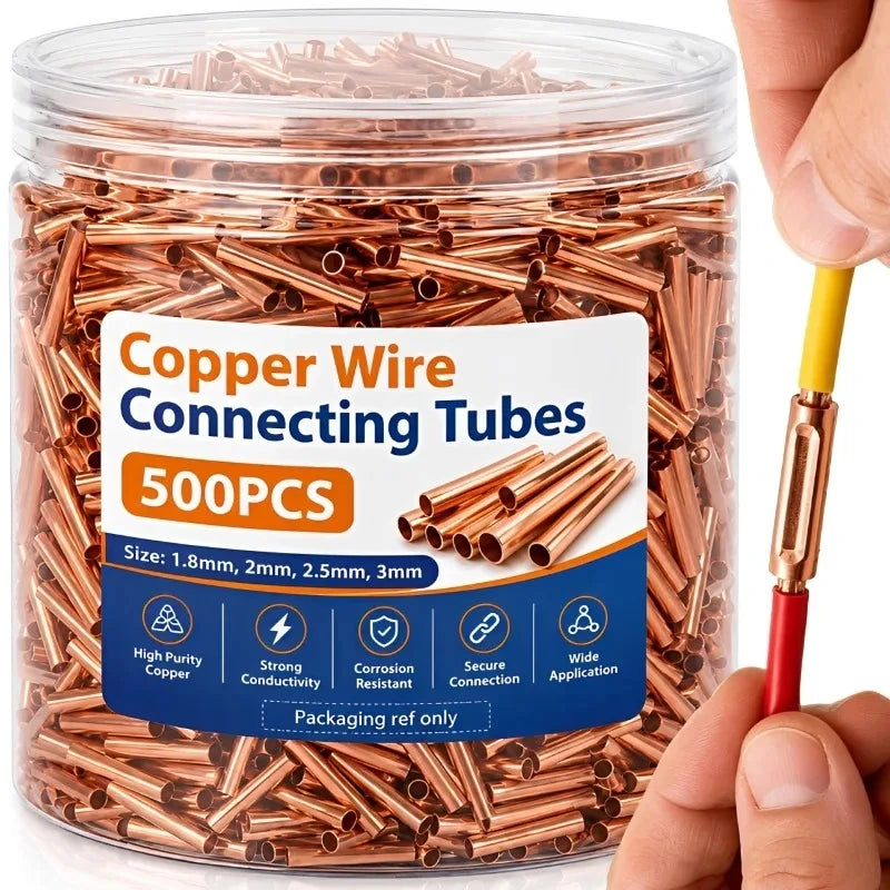 500/100 Pcs Copper Ring Terminals Wire Crimp Connectors Bare