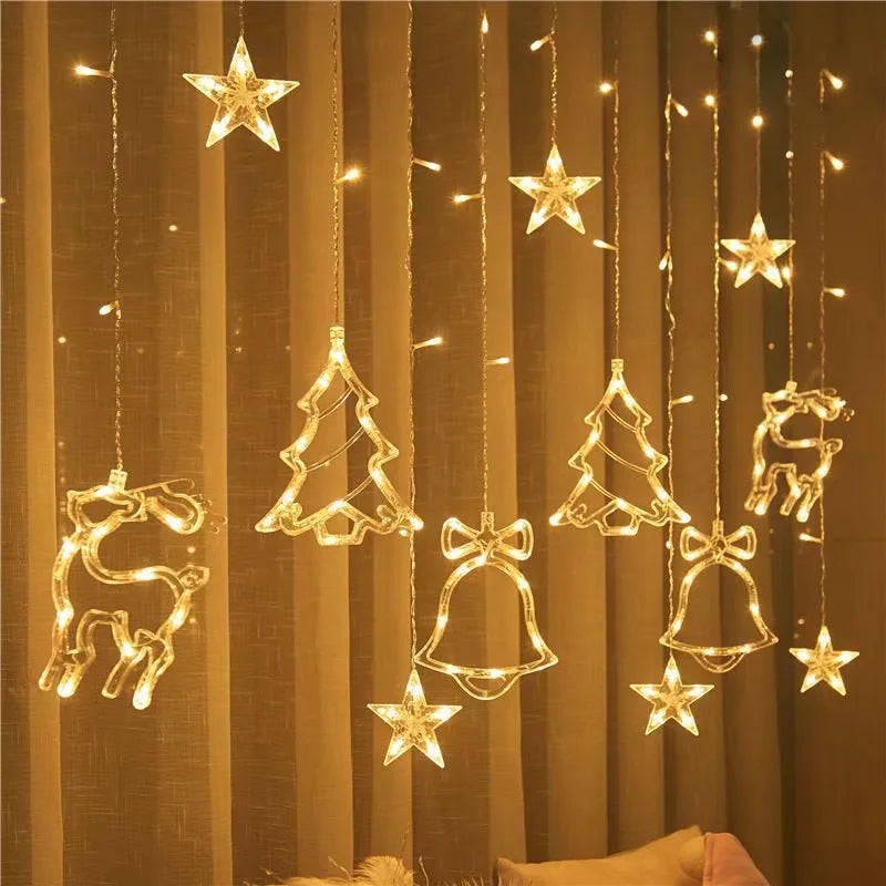 LED Christmas Garland String Lights Fairy Curtain Light For 