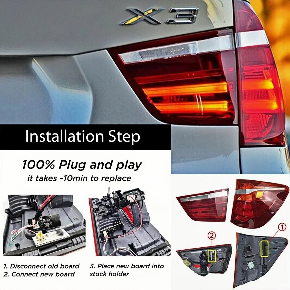 Tail Light LED Chips Boards Repair Replacement Car Light Accessories 63217217313 For BMW X3 F25 20dX 30dX