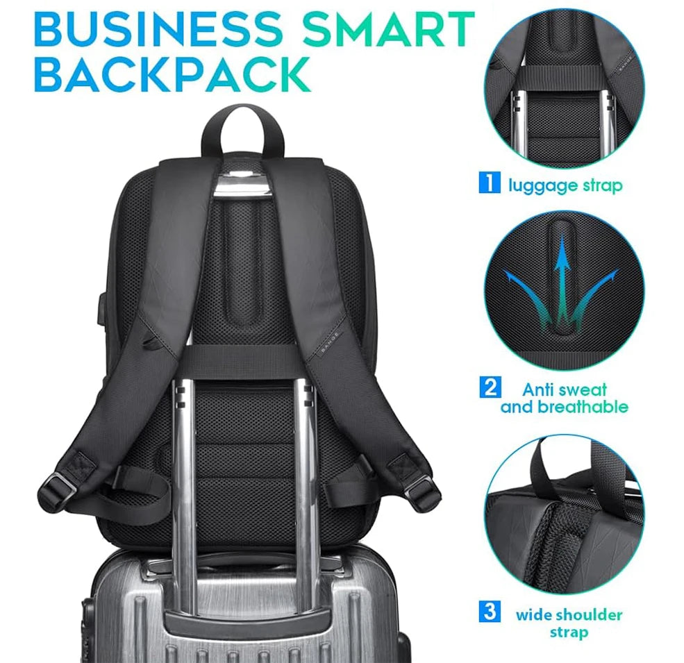BANGE Lightweight 15.6 inch Laptop Backpack Waterproof USB C