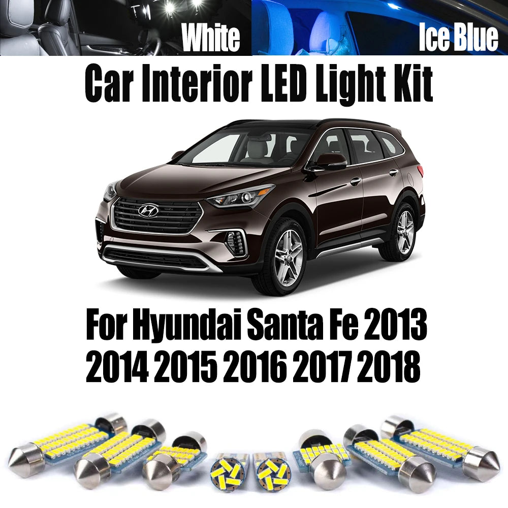 9-Piece LED Interior Light Kit for Hyundai 2013-2015 - Canbus Error-Free Interior Bulbs