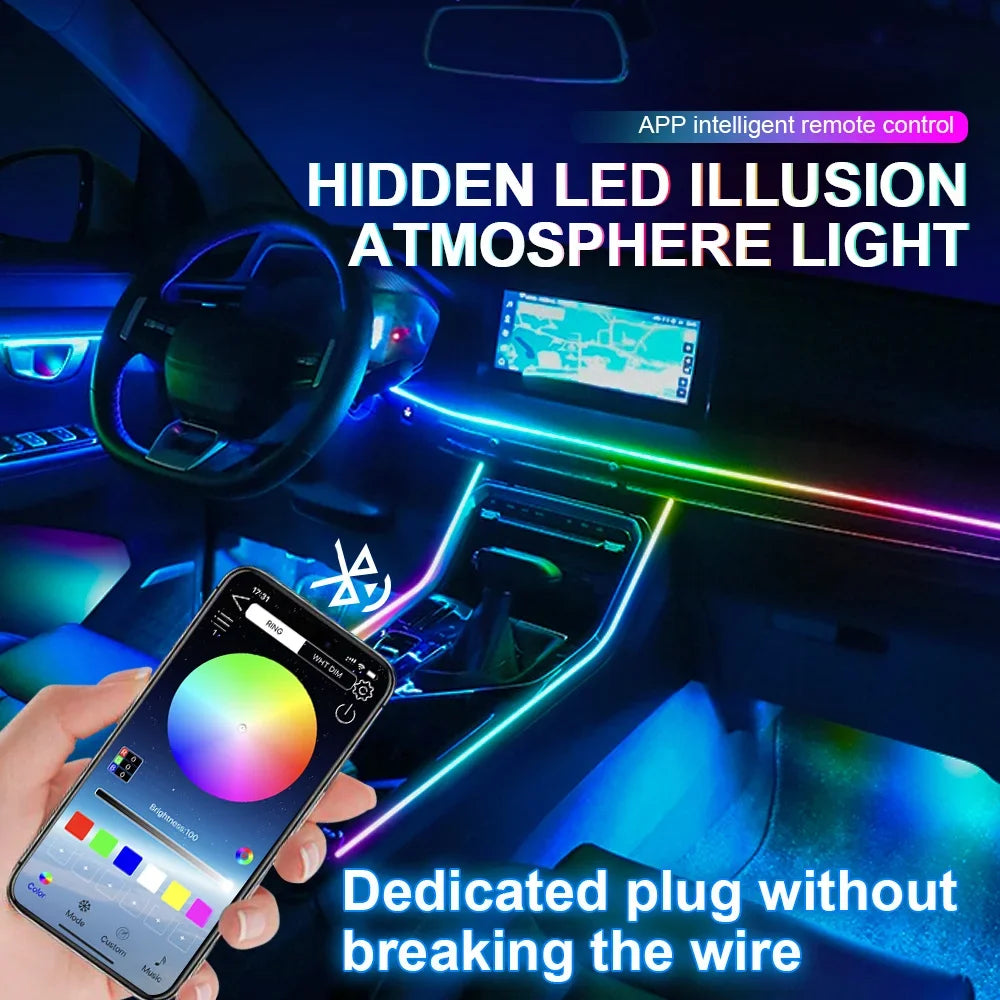 10/14/18 in 1 Led Car Ambient Lights 213 64 Color RGB Sympho