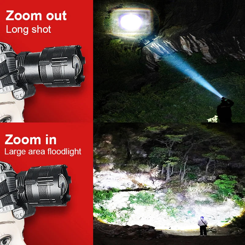 New High Power 800W LED Headlight Super Bright Long Shot 350