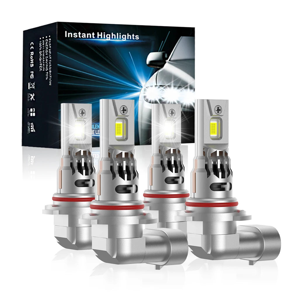 2Pcs LED Car Light Bulbs 9005/HB3 9006/HB4 50000Lm 120W CSP 