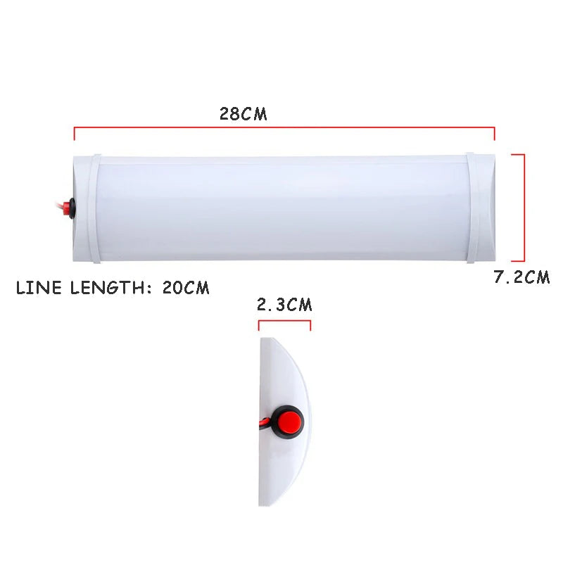 72LED 12V 24V Ceiling Light RV Interior Trailer Boat Cargo C