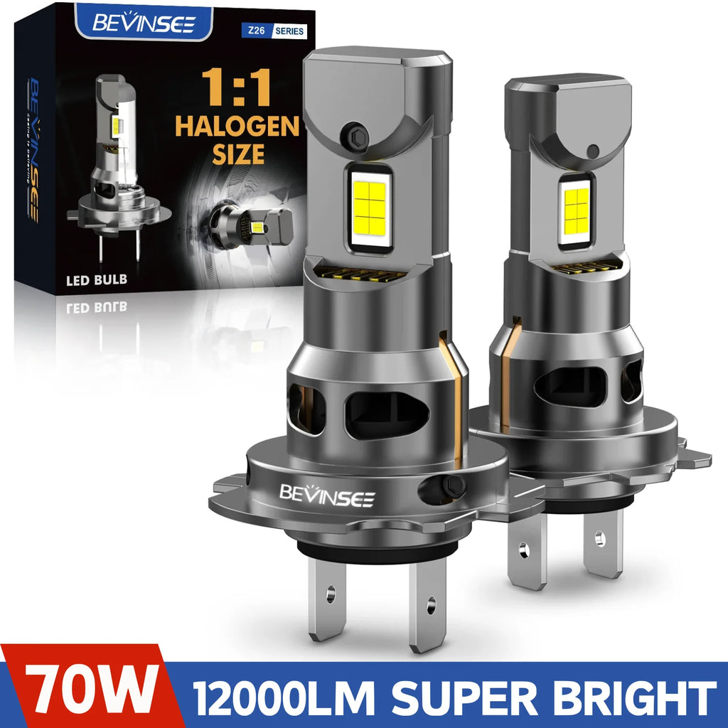 BEVINSEE H7 LED CANBUS Headlight Bulbs H11 H1 H3 880 881 HB3