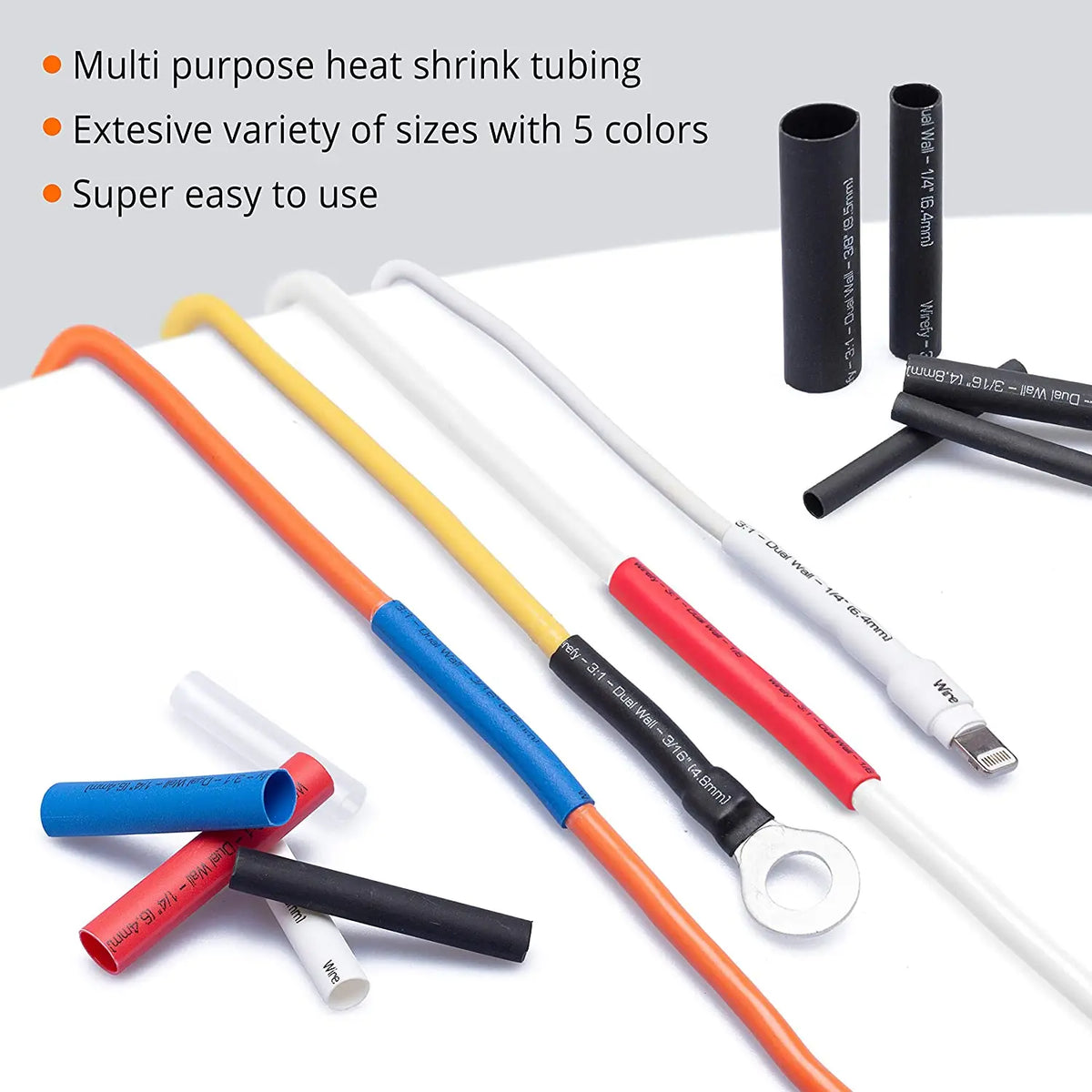 530/328/127pcs Heat Shrink Tube 2 1 Shrinkable Wire Shrinkin