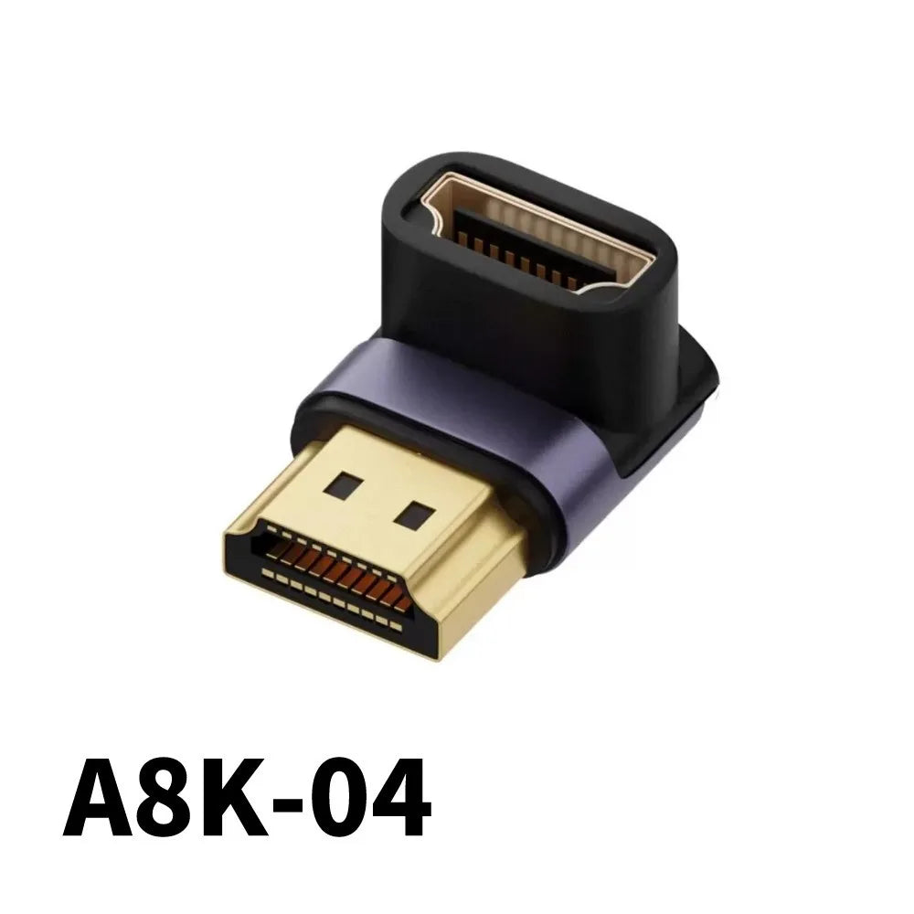 360 Degree Angled U-shaped L Converter Mini HDMI Male to HDMI-compatible 2.1V Female Extension 4K 5K 3D UHD 8K 60Hz Adapter