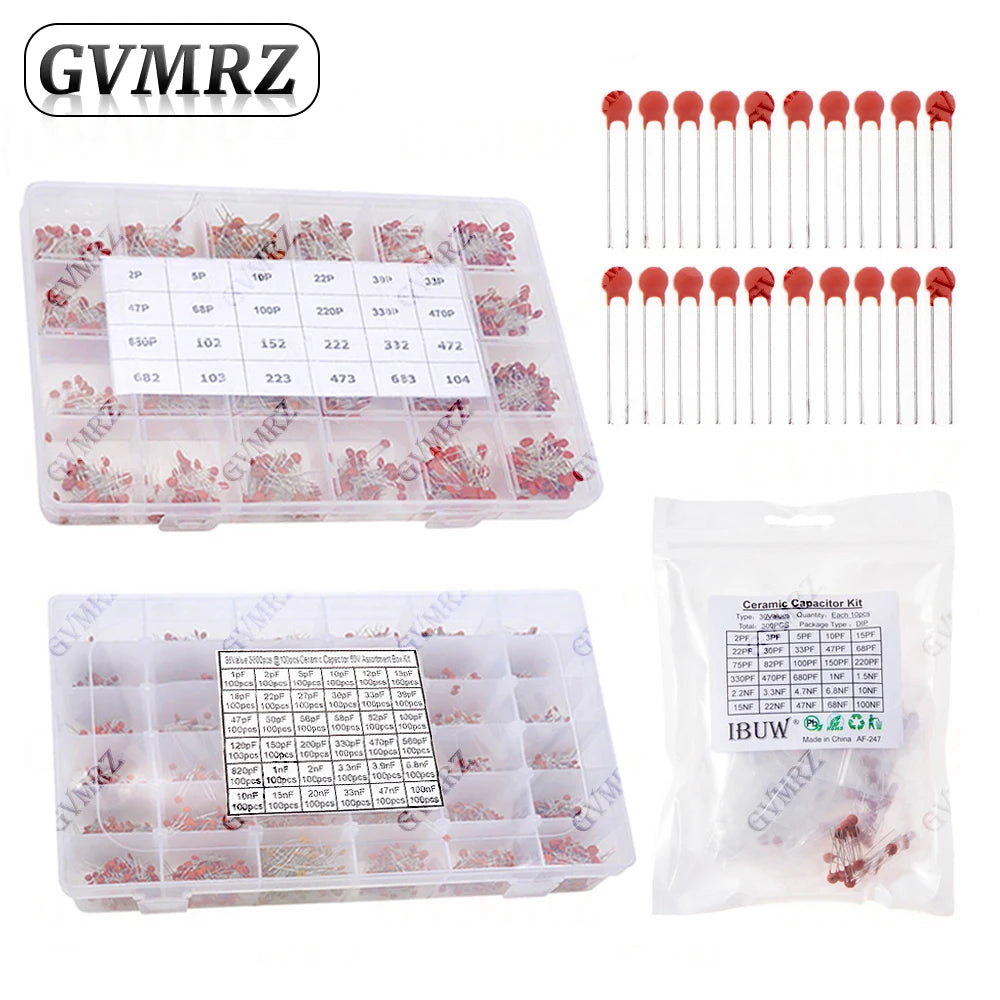 300PCS 960PCS 3600PCS Ceramic Capacitors Kit Electronic Comp