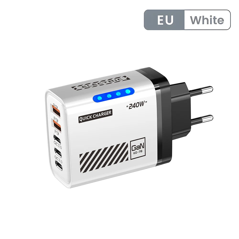 5 Ports Fast Charger Type C Quick Charge 3.0 USB C Wall Charger Adapter For iPhone 17 Pro Samsung Xiaomi mi PD USB Fast Charging
