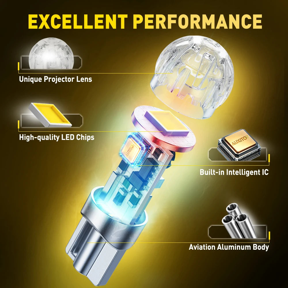 10/2Pcs AUXITO T10 W5W LED Canbus 6500K White Car Interior M