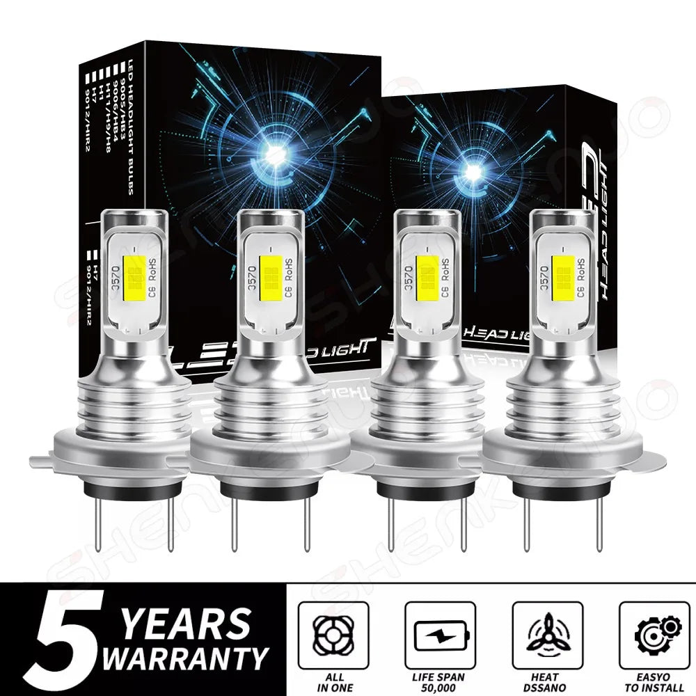 4PCS H7 LED Headlight KIT Combo Bulbs High Low Beam Super Br