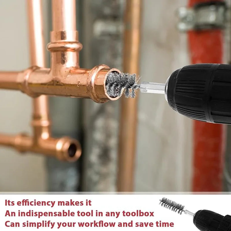1/2 3/4 1 Copper Pipe Cleaner Tube Cleaning Brush Tool Set C