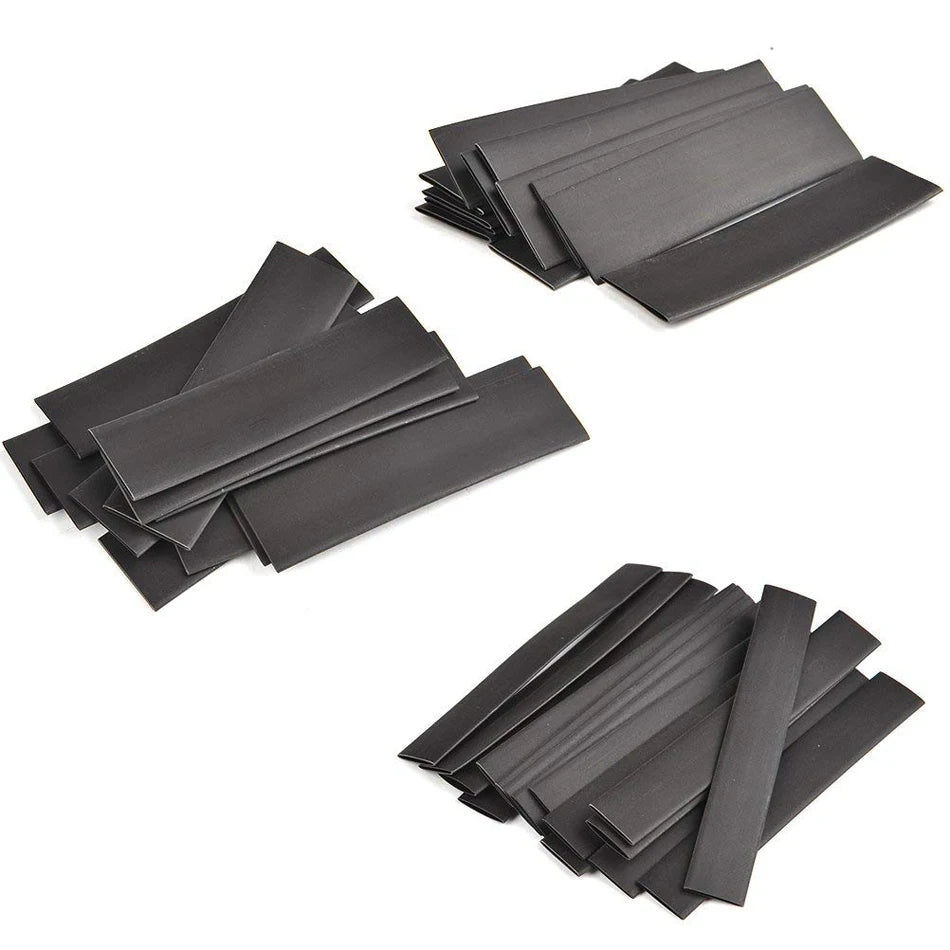 127pcs Black Heat Shrinkable Tube Cable Insulation Sleeve Wa
