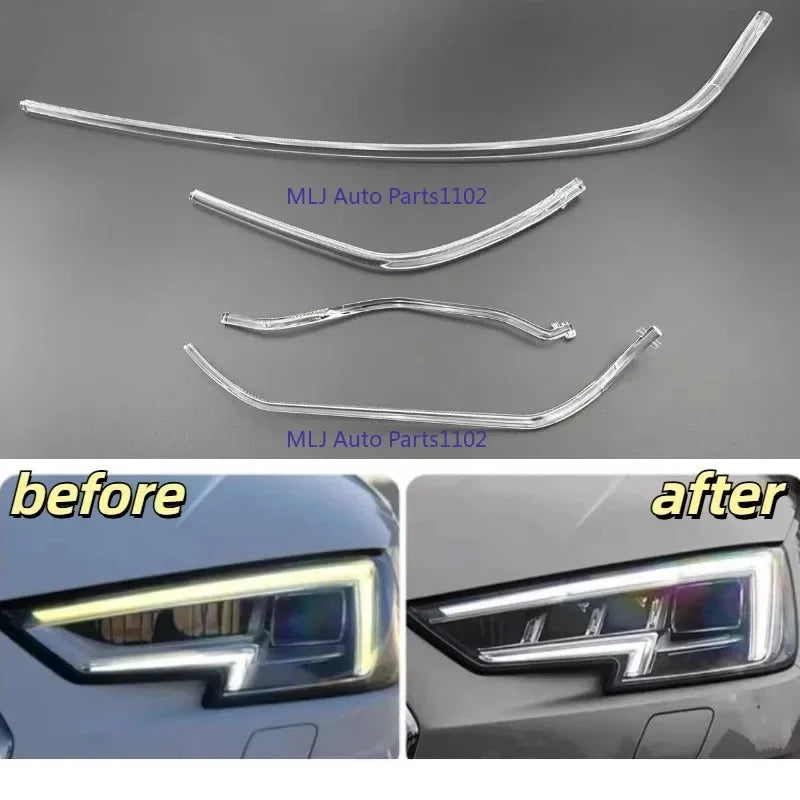 LED headlight daytime running light light guide DRL running light tube strip for Audi A4 A4L B9 S4 2017-2019