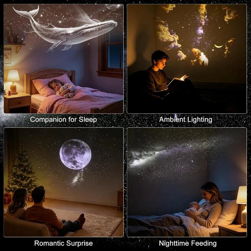 2-in-1 USB Galaxy Projector Night Light 360 Adjustable Brigh