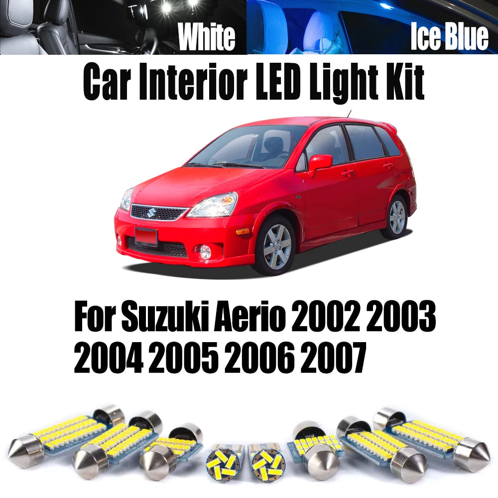 10-Piece LED Interior Light Kit for Suzuki 2002-2005 - Canbus Error-Free Interior Bulbs