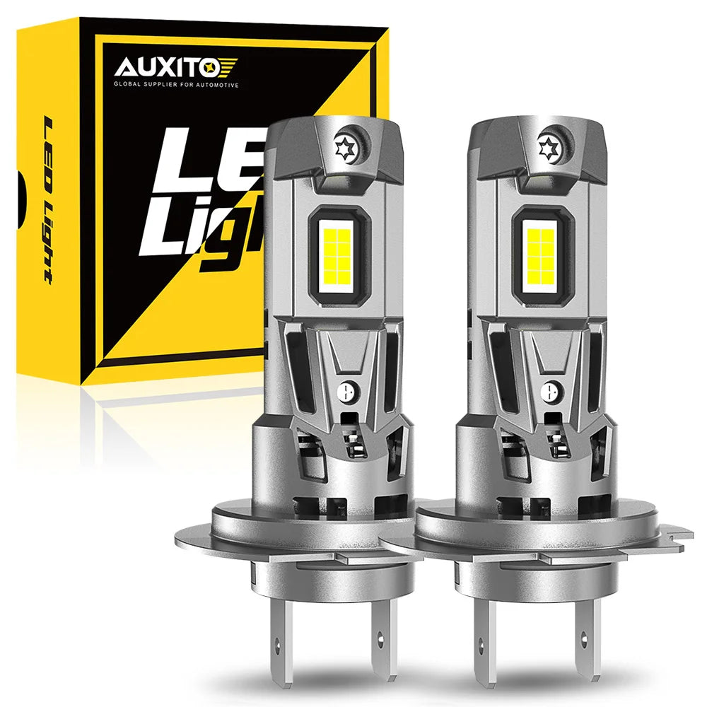 AUXITO 2Pcs Mini H7 LED Headlight Bulbs CANBUS 22000LM 120W 