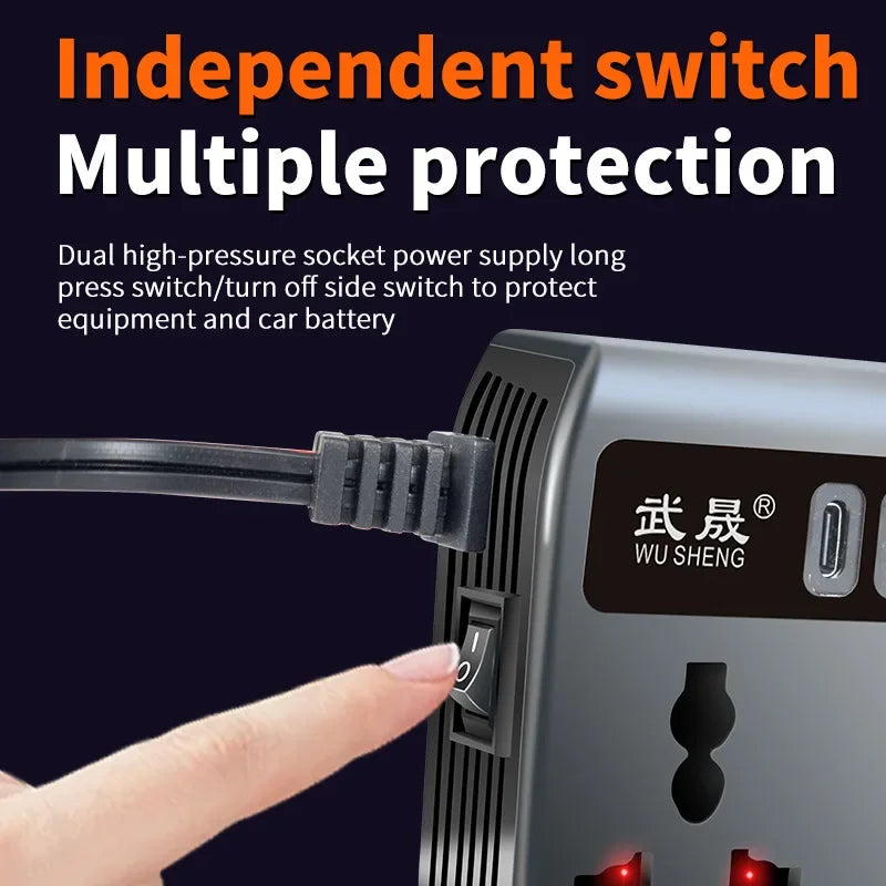 Portable Car Inverter 12V to 110V / 24V to 220V Outlet Adapt
