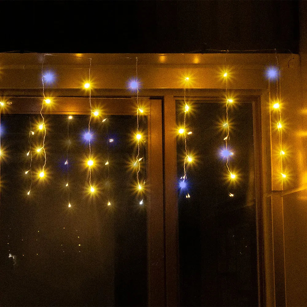 6M/12M LED Icicle String Lights Icicle Fairy Light Outdoor G